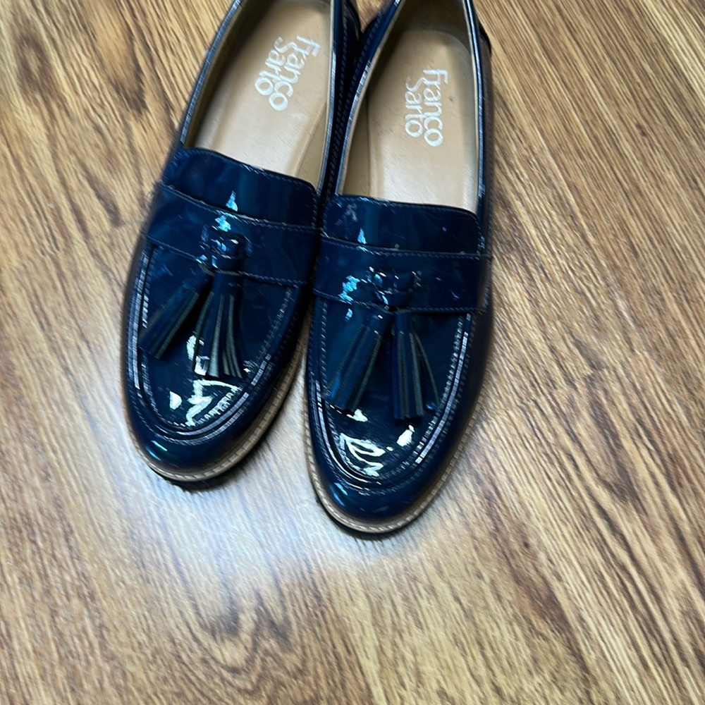 Franco Sarto Blue Patent Loafers - Picture 5 of 5